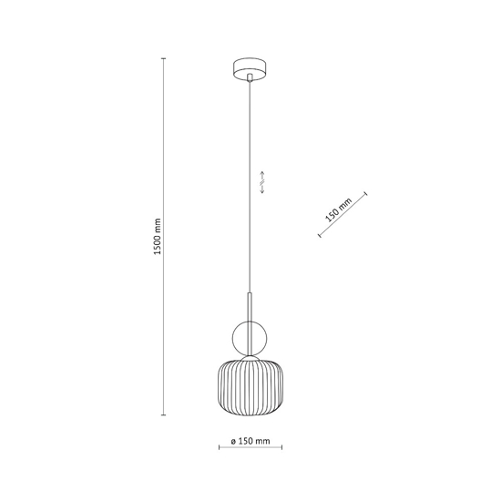 lampada a sospensione sfera di vetro ambra stile contemporaneo